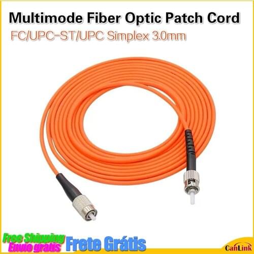 5pcs/lot FC/UPC - ST/UPC Simplex 3.0mm Multimode Fiber Optic Patch Cord free shipping FC UPC to ST UPC Jumper 2.0/3.0mm