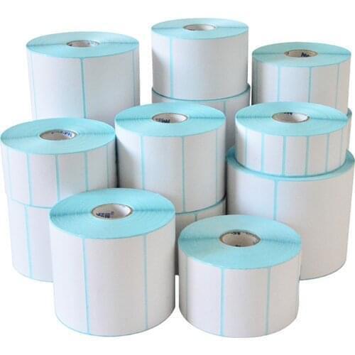500pcs 100*80mm Direct Thermal Paper Printable Label Sticker Paper Roll Self-adhesive Barcode Printing Paper Horizontal Version