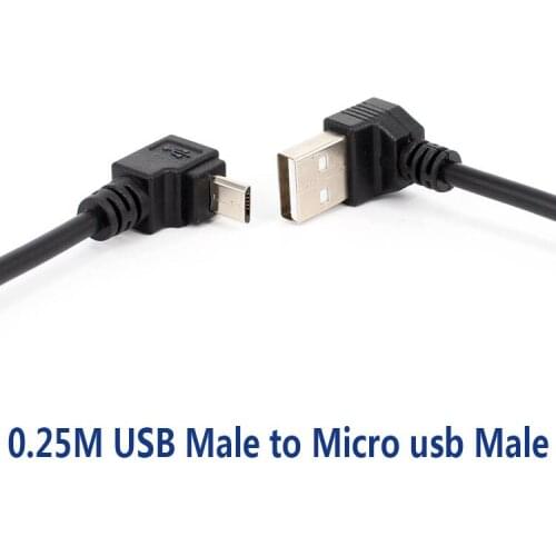 90 Degree Up Down Left Right Angled Micro USB Male to USB 2.0 male Data Charge connector Short Cable for Android phone tablet