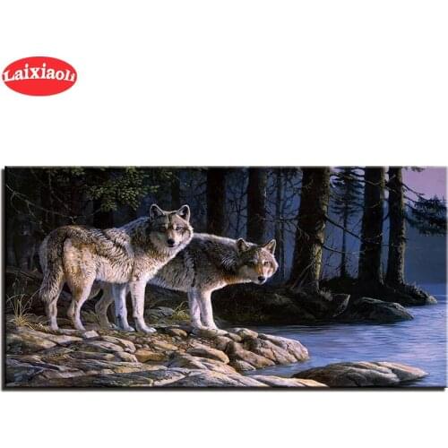 5D DIY Diamond Embroidery Modern animal art Timber wolf Picture Of Diamond Painting Cross Stitch Mosaic New Arrival Wall Art