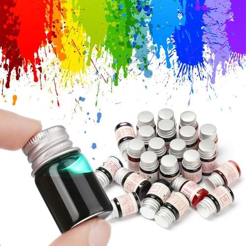 5ML Colored Ink Calligraphy Writing Paint Fountain Dip Pen Glitter Powder Ink Non Carbon Signature Pen Ink Painting Supplies
