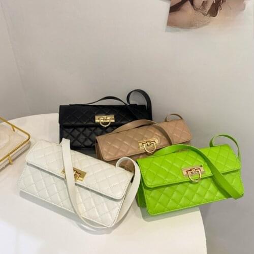 Elegant PU Leather Shoulder Bags for Women Fashion Candy Color Underarm Bags Simple Luxury Female Evening Clutch Purse Handbags