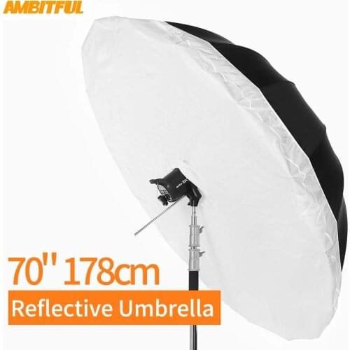 Godox 70" 178cm Silver Black Reflective Umbrella Lighting Light Umbrella with Large Diffuser Cover