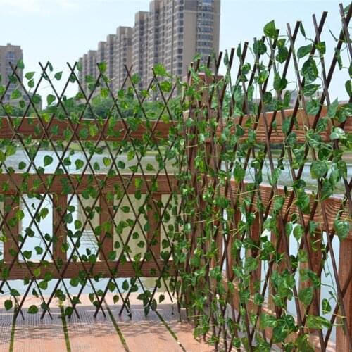 Artificial Garden Plant Fence UV Protected Privacy Screen Wooden Vine Expandable Faux Privacy Fence Home Garden Decor tuinhek