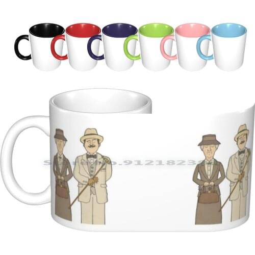 Marple And Poirot Ceramic Mugs Coffee Cups Milk Tea Mug Agatha Christie Marple Poirot Detectives Murder Mystery Reading Novels