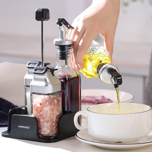 Creative Kitchen Spice Jar Set 5PCS/Set Large Capacity Seasoning Container for Oil Vinegar Powder Bean