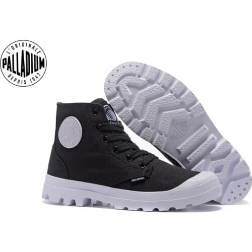 PALLADIUM PAMPA HI ORIGINALE TC Sneakers black and white Classic Canvas Shoe Ankle Boots Fashion Casual Shoes 40-44