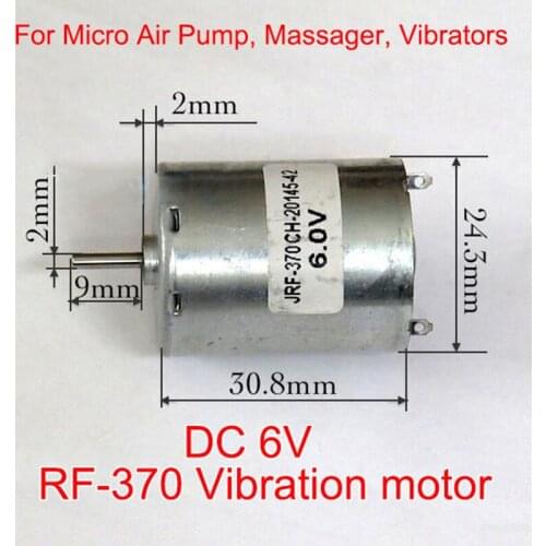 DC 3V-9V 6V 7200RPM Mini Round 24mm RF-370 RK-370 DC Electric Motor 2mm Shaft For Air Pump Vibrator Massager Gear Motor