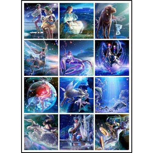 LIPHISFUN Needlework Home Decoration Painting 5d Diamond Embroidery Square/round Drill Full Constellation Cartoon