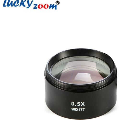 Luckyzoom SZM-0.5X AUXILIARY Objective Lens For Trinocular Stereo Zoom Microscope WD 177mm Microscopio Accessories Free Shipping