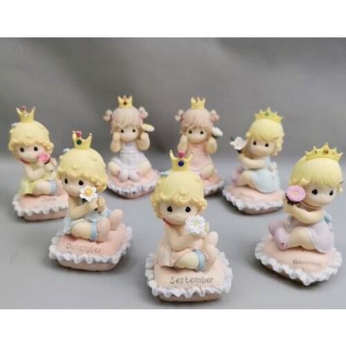 Month Baby Princess Dolls Cake Topper Figurines Girls' birthday cake decorations dessert table decoration