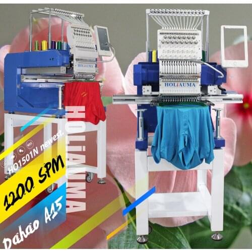 Multi functions cap/tshirt/flat industrial embroidery machine HOLiAUMA single head computerized embroidery machine with 1200 spm