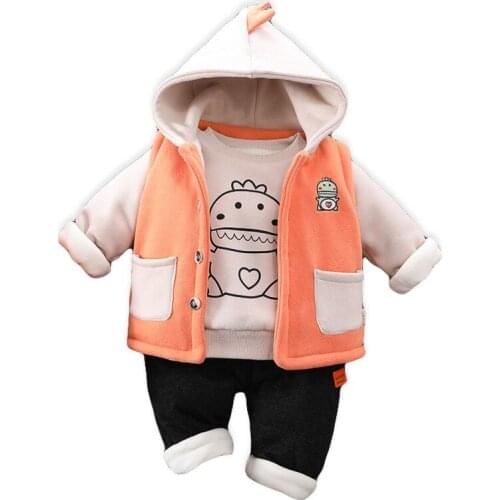 Toddler Fashion Clothes Spring Autumn Baby Boys Clothing Children Hooded Vest Sweatshirt Pants 3Pcs/Sets Kids Casual Tracksuits