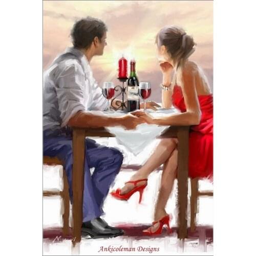 Needlework for embroidery DIY DMC High Quality - Counted Cross Stitch Kits 14 ct Oil painting - Love Dating