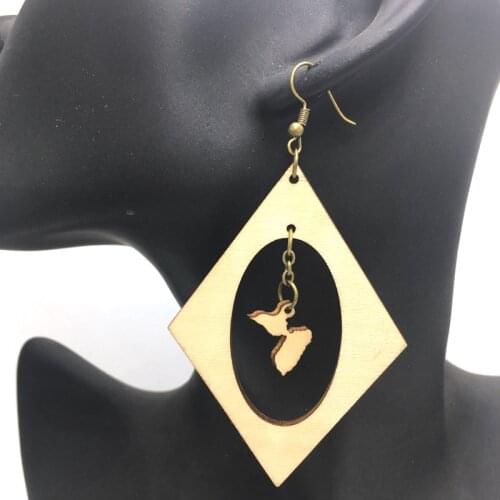 5pairs/lot Unfinished Guadeloupe Wood Earrings