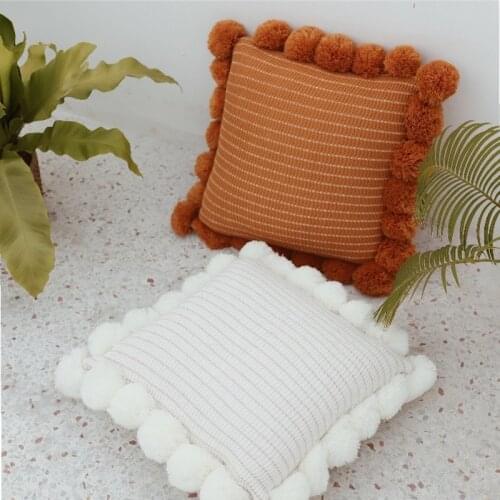 Nordic Big Ball Knitted Cushion Handmade Home Furnishing All-match Bed Pillow
