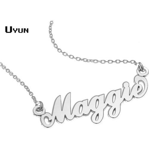 Senfai Custom Name Pendant Necklace Personalize Cursive Nameplate Necklaces Fashion Statement Necklace Best Friend Jewelry