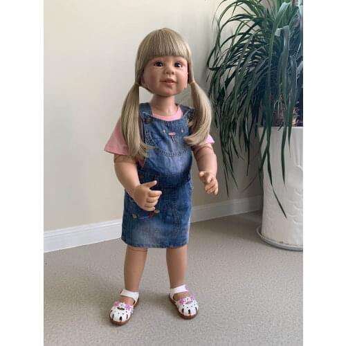 87CM Huge baby toddler girl lifelike artist desgin ball jointed doll real child size age 2 dress model collectible doll high qua