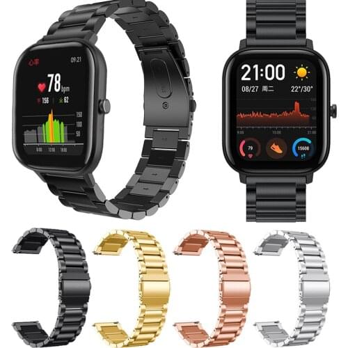 Stainless Steel Straps For Haylou LS02 Smart Watch Band Replaceable Bracelets For Xiaomi Huami Amazfit GTS/Bip/Bip S/GTR 42MM