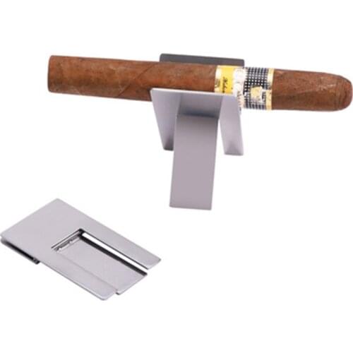 Foldable Organizer For Cohiba Cigar Holder Stainless Steel Cigar Cigarette Display Bracket Rack Silver Smoking Accessories