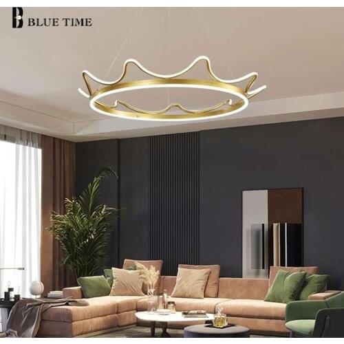 Modern Led Pendant Light For Living room Dining room Foyer High Ceiling Hanging Pendant Lamp Decor Gold Metal Fixtures 110V 220V