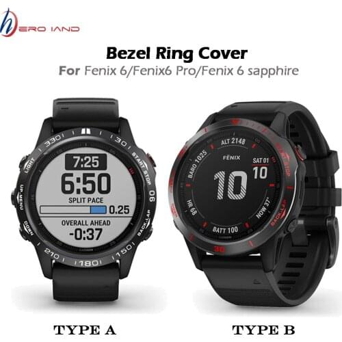 For Garmin Fenix 6 / Fenix 6 Pro / Fenix 6 sapphire Bezel Styling Frame Case Cover Protection Bezel Ring Anti-scratch Iron Ring