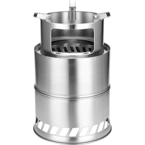 S/L Size Detachable Camping Wood Stove Split Portable Camping Furnace Firewood Burners Stove Windproof Cooking BBQ