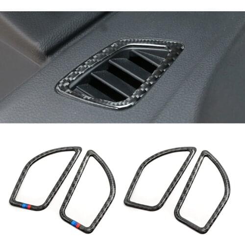 For BMW 1 / 2 Series F20 F21 2012 2013 2014 2015 2016 2pcs Carbon Fiber Side Air Conditioning Air Outlet Cover Protective Trim