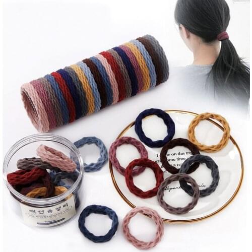 10 Pcs/Set Women Basic Crude Elastic Hair Bands Ponytail Holder Scrunchie Headband Rubber Bands Fashion Hair Accessories
