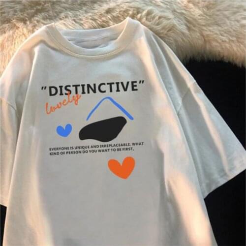 Campus Style T shirt Women Letters Print Short Sleeve O Neck Women Tshirt Cotton Spandex Women T-shirt