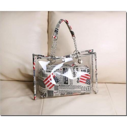 1 Set Women Handbag Transparent Fashion Sandy Beach Shoulder Bags