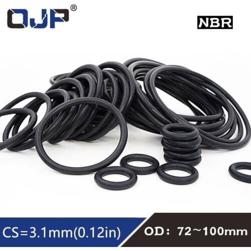 10PC/lot Rubber Ring NBR Sealing O Ring CS3.1mm OD72/75/80/85/90/95/100mm O-Ring Seal Nitrile Gasket Oil Rings Washer