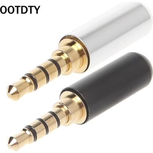 3.5mm 4 Pole Earphone Soldering Jack Male Headphone Plug Repair Audio Adapter