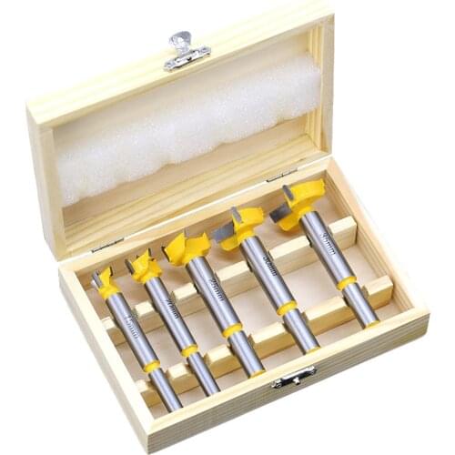 5pc 15 20 25 30 35mm Forstner Tips Hinge Boring Drill Bit Set for Carpentry Wood Window Hole Cutter Auger Wooden Drilling Dia