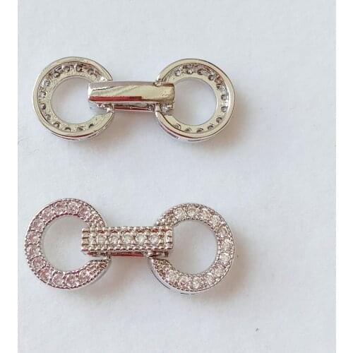 5 pcs/ lot High quality nice necklace circle clasp,bracelet clasp,pearl clasp,WITH zircon crystal.21x10 mm