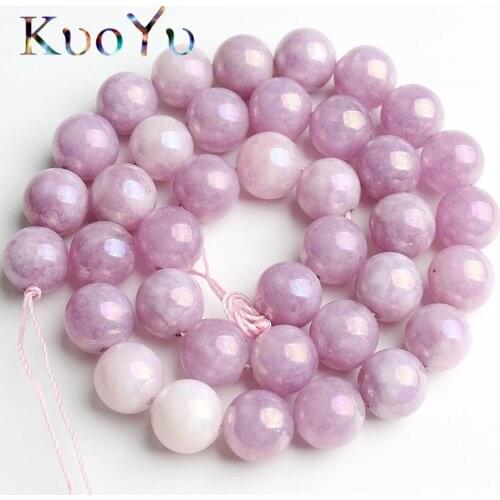 Purple Plated Angelite stone Beads Natural Round Loose Bead For Making Jewelry Diy Perles 15'Strand 4/6/8/10/12mm Wholesale