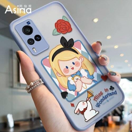 ASINA Transparent Case For VIVO X50 60 30 Pro Cute Cartoon Hard PC Cover Bumper For Vivo Z5X Z1Pro iQOO Neo Y17 V17 Girl Coques