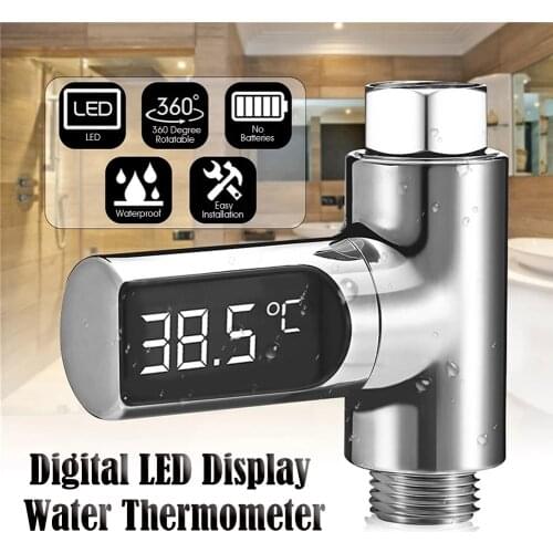 Digital Shower Temperature Led Display Water Thermometer Realtime Monitor Uk Bathroom Faucet Basin Bath Mixer
