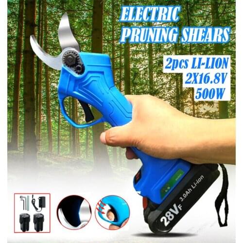 High Carbon Steel Electric Scissors Rechargeable Lithium Battery Powered Tree Branch Pruner Electric Pruning Shears Cutting Tool