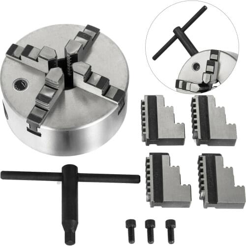 K12-160 Lathe Chuck 4 Jaw 160mm Wood Turning Internal Jaw Drilling 3600r/Min