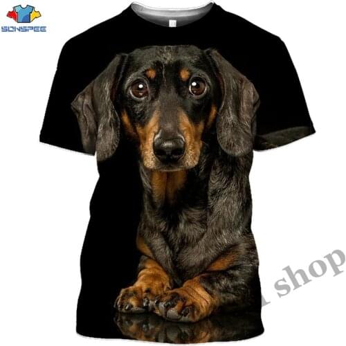 Dachshund T-Shirt Teckel Shirts For Mens Dackel Dog 3D T Shirt Print Tee Tops Oversized Women Cute Clothing Homme Short Sleeve