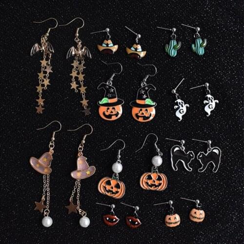 Allergy Free Halloween Drop Earring Seaside 11 Models Pumpkin Pearl Wedding Girls Party Women 1Pair Gifts Funny 2018 New Arrival