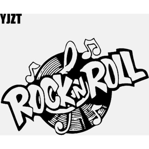 YJZT 16.5CM*10.9CM Personalized Rock and Roll Music Vinly Black/Silver Car Sticker C22-0585