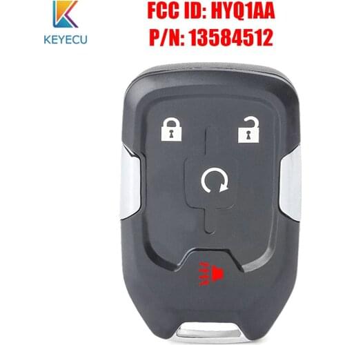 Keyecu Smart Remote Car Key Fob 4 Buttons 315mhz for GMC Terrain Acadia 2018 2019 2020 FCC ID: HYQ1AA, P/N: 13584512