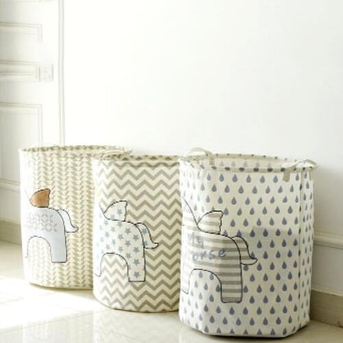 Cartoon Horse Dirty Clothes Bucket Foldable Laundry Storage Basket For Bathroom Durable Toy Storage Basket With Handle For Home