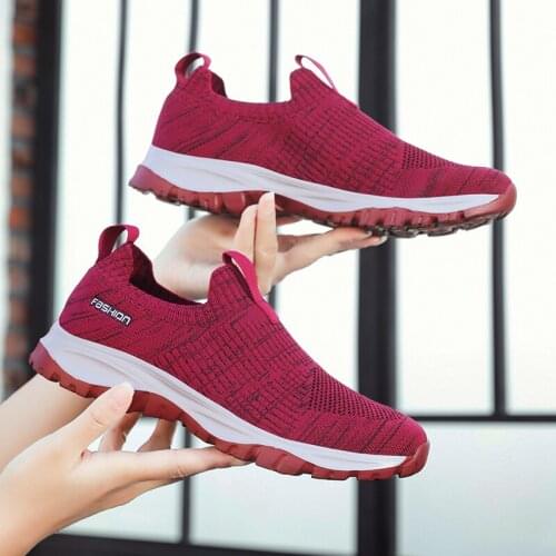Summer Shoes for the Old Slip-on Walking Shoes Hollow-out Lightweight Sneakers for Middle-Aged and Elderly Dad Shoes Mom Shoes