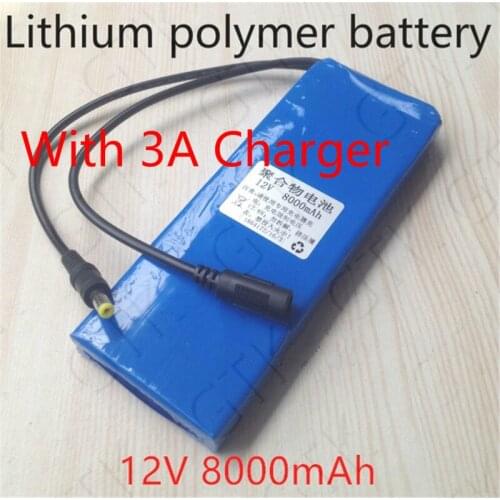 8000mah 12V lithium bateria lipo DC 12V Li polymer battery with 3A Charger BMS for YAMAHA electronic organ KB-190 hernia lamp
