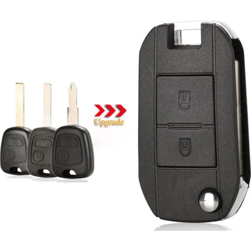 Kutery 10X 2 Buttons Modified Flip Folding Remote Car Key Shell Case For Peugeot 106 206 306 406 For Citroen C2 C3 Xsara Picasso