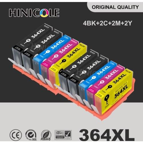 HINICOLE 2 Set Ink Cartridge Replacement for HP364 For HP 364 XL Photosmart 7510 7515 7520 B209a B209c B210a B210c B210d Printer