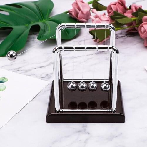 Newtons Cradle Desk Table Decor Metal Pendulum Ball Newton Ball Physics Science Pendulum Steel Balance Ball